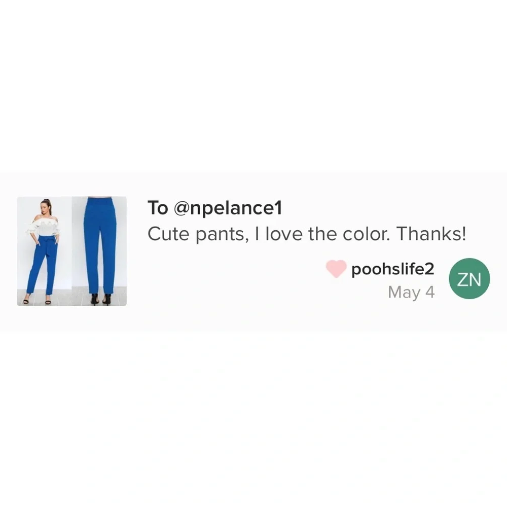 Royal Blue High Waisted Pegged Pants